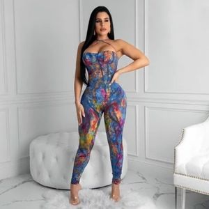 Graffiti tight romper